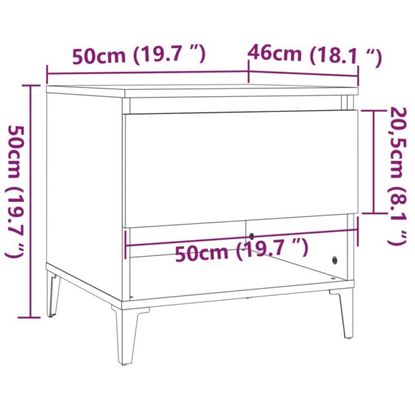 vidaXL Bočné stolíky 2 ks dymový dub 50x46x50 spracované drevo – Obrázok 11