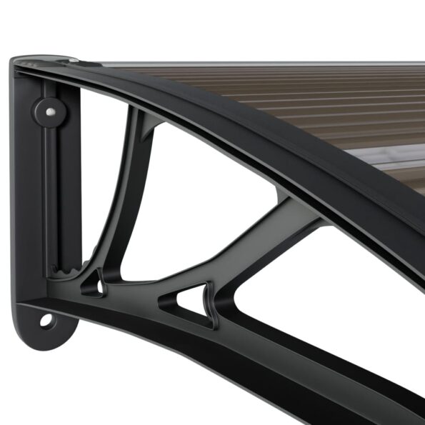 vidaXL Vchodová strieška čierna 150x100 cm polykarbonát – Obrázok 5
