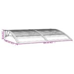 vidaXL Vchodová strieška čierna 150x100 cm polykarbonát – Obrázok 6