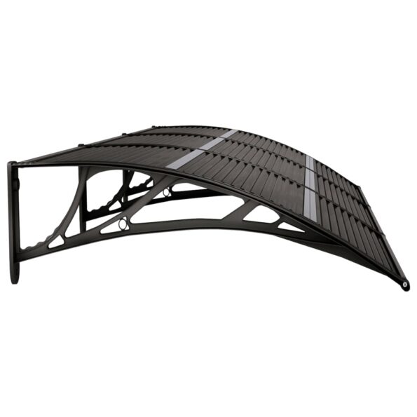 vidaXL Vchodová strieška čierna 300x75 cm polykarbonát – Obrázok 4