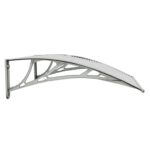 vidaXL Strieška na dvere sivá a priehľadná 80x75 cm polykarbonát – Obrázok 4