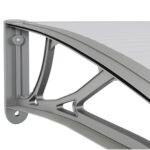 vidaXL Vchodová strieška sivá a priehľadná 400x75 cm polykarbonát – Obrázok 5