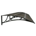 vidaXL Vchodová strieška čierna 400x75 cm polykarbonát – Obrázok 4