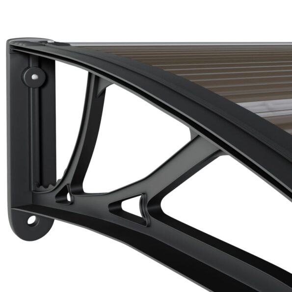 vidaXL Strieška na dvere čierna 400x100 cm polykarbonát – Obrázok 5
