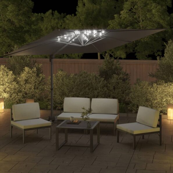 vidaXL LED konzolový dáždnik antracitový 400x300 cm – Obrázok 3