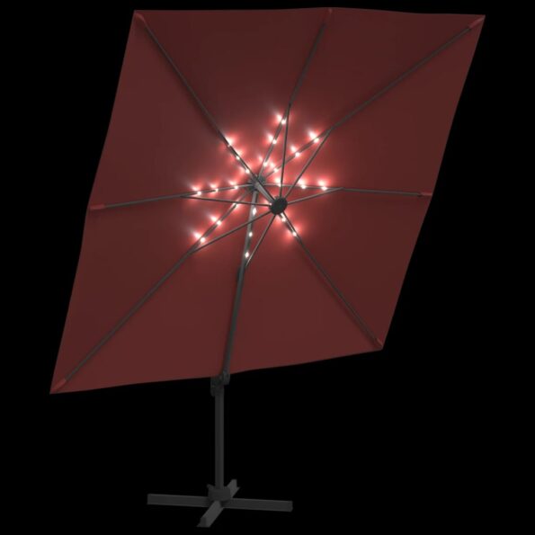 vidaXL LED konzolový slnečník tehlový 400x300 cm – Obrázok 4