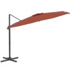 vidaXL LED konzolový slnečník tehlový 400x300 cm – Obrázok 5