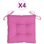 vidaXL Podložky na stoličku 4 ks, ružové 50x50x7 cm, oxfordská látka – Obrázok 2