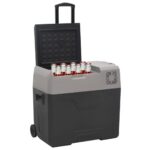 vidaXL Chladiaci box s kolieskom a rukoväťou čierno-sivý 50 l PP – Obrázok 2