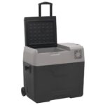 vidaXL Chladiaci box s kolieskom a rukoväťou čierno-sivý 50 l PP – Obrázok 5
