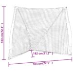 vidaXL Bejzbalová sieť oranžovo-čierna 183x182x183cm oceľ a polyester – Obrázok 8