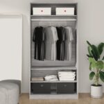 vidaXL Šatník sivý sonoma 100x50x200 cm kompozitné drevo – Obrázok 3