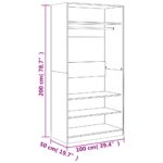 vidaXL Šatník sivý sonoma 100x50x200 cm kompozitné drevo – Obrázok 8