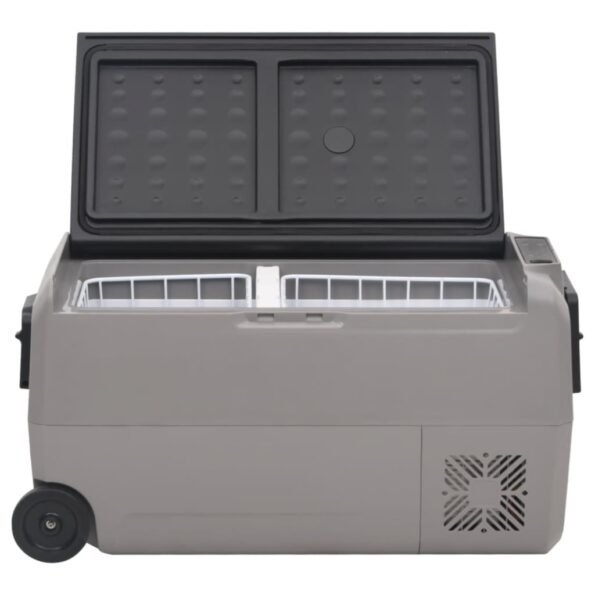 vidaXL Chladiaci box s kolieskom a adaptérom čierno-sivý 50 l PP a PE – Obrázok 4