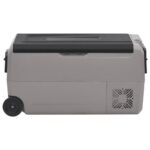 vidaXL Chladiaci box s kolieskom a adaptérom čierno-sivý 50 l PP a PE – Obrázok 5