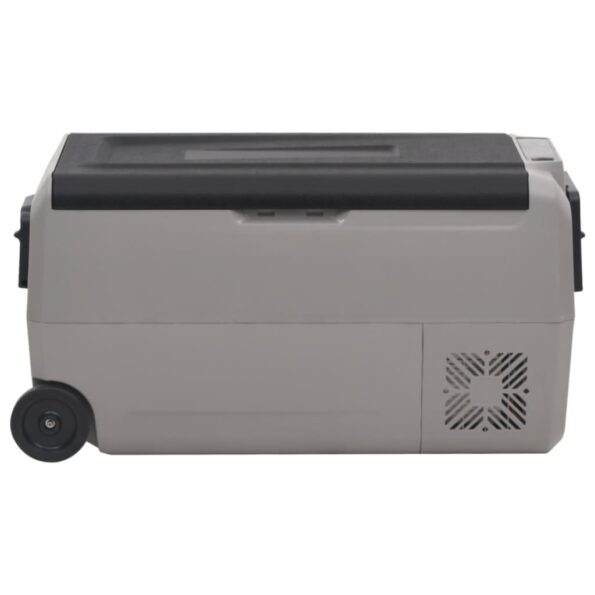 vidaXL Chladiaci box s kolieskom a adaptérom čierno-sivý 50 l PP a PE – Obrázok 5