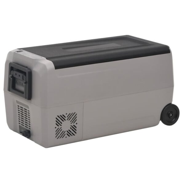 vidaXL Chladiaci box s kolieskom a adaptérom čierno-sivý 50 l PP a PE – Obrázok 7
