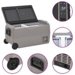vidaXL Chladiaci box s kolieskom a adaptérom čierno-sivý 50 l PP a PE – Obrázok 8