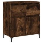 vidaXL Komoda dymový dub 60x35x70 cm spracované drevo – Obrázok 2