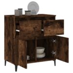 vidaXL Komoda dymový dub 60x35x70 cm spracované drevo – Obrázok 5