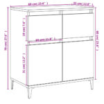 vidaXL Komoda dymový dub 60x35x70 cm spracované drevo – Obrázok 10