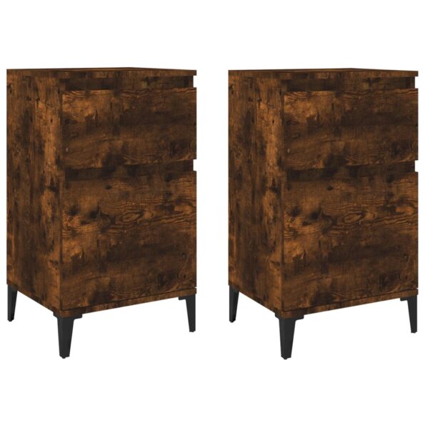 vidaXL Nočné stolíky 2 ks dymový dub 40x35x70 cm – Obrázok 2