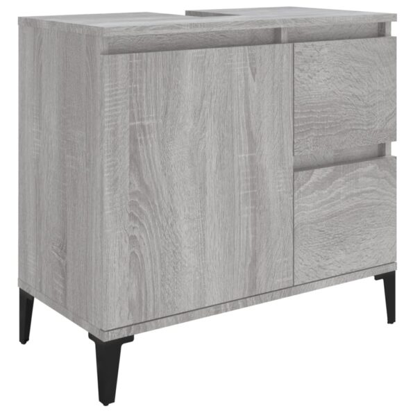 vidaXL Kúpeľňová skrinka sivý dub sonoma 65x33x60 cm kompozitné drevo – Obrázok 2
