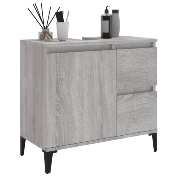 vidaXL Kúpeľňová skrinka sivý dub sonoma 65x33x60 cm kompozitné drevo – Obrázok 5