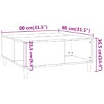 vidaXL Konferenčný stolík biely 80x80x36,5 cm spracované drevo – Obrázok 8