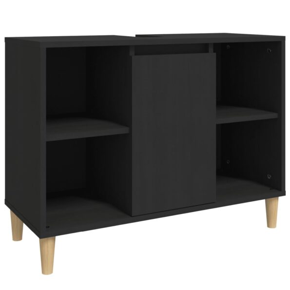 vidaXL Umývadlová skrinka čierna 80x33x60 cm kompozitné drevo – Obrázok 2