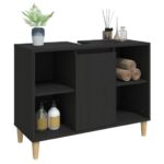 vidaXL Umývadlová skrinka čierna 80x33x60 cm kompozitné drevo – Obrázok 4