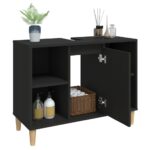 vidaXL Umývadlová skrinka čierna 80x33x60 cm kompozitné drevo – Obrázok 5