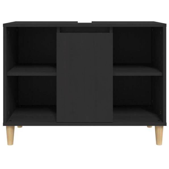 vidaXL Umývadlová skrinka čierna 80x33x60 cm kompozitné drevo – Obrázok 6
