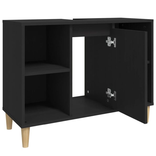vidaXL Umývadlová skrinka čierna 80x33x60 cm kompozitné drevo – Obrázok 7