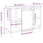 vidaXL Umývadlová skrinka čierna 80x33x60 cm kompozitné drevo – Obrázok 11