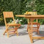 vidaXL Skladacie záhradné stoličky 2 ks 47x61x90 tíkový masív