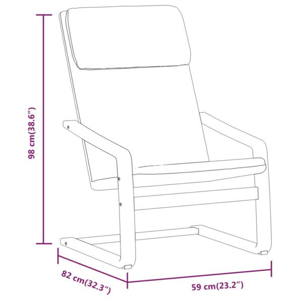 vidaXL Relaxačné kreslo čierne látkové – Obrázok 9