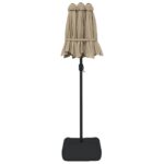 vidaXL Záhradný slnečník, dvojitá strieška+LED, sivohnedý 316x145 cm – Obrázok 7