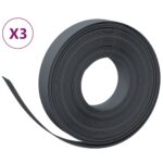 vidaXL Záhradné obruby 3 ks sivé 10 m 10 cm polyetylén – Obrázok 2