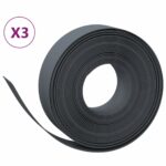 vidaXL Záhradné obruby 3 ks sivé 10 m 15 cm polyetylén – Obrázok 2