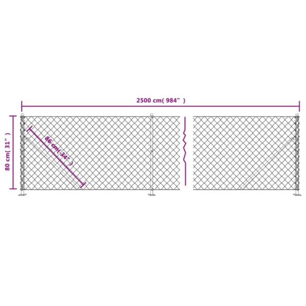 vidaXL Drôtený plot s pätkami, zelený 0,8x25 m – Obrázok 6
