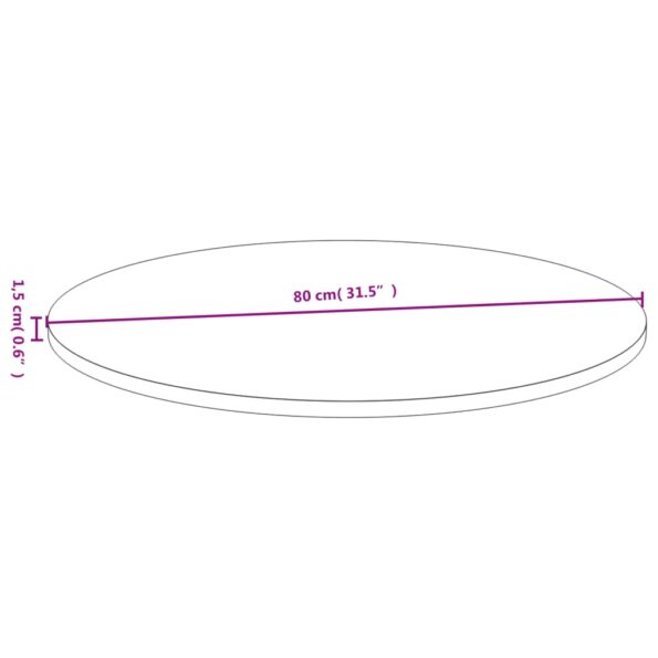 vidaXL Stolová doska Ø80x1,5 cm bambus – Obrázok 4