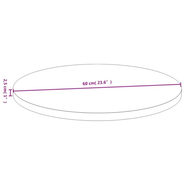 vidaXL Stolová doska Ø60x2,5 cm bambus – Obrázok 4