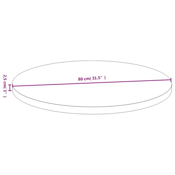vidaXL Stolová doska Ø80x2,5 cm bambus – Obrázok 4
