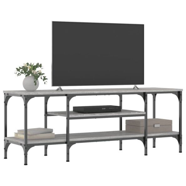 vidaXL TV skrinka sivá sonoma 121x35x45 cm kompozitné drevo a železo – Obrázok 3