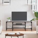 vidaXL TV skrinka sivá sonoma 121x35x45 cm kompozitné drevo a železo