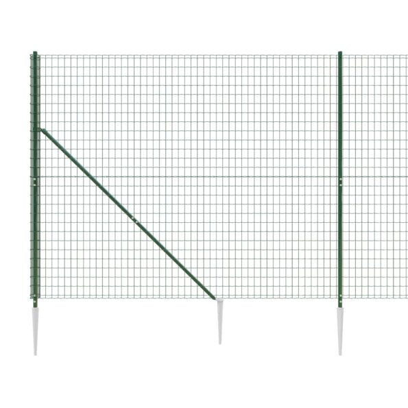 vidaXL Drôtený plot s kotviacimi hrotmi zelený 1,8x25 m – Obrázok 4