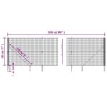 vidaXL Drôtený plot s kotviacimi hrotmi zelený 1,8x25 m – Obrázok 5