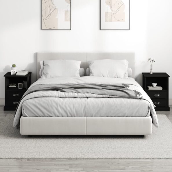 vidaXL Nočné stolíky 2 ks čierne 43x36x60 cm – Obrázok 3