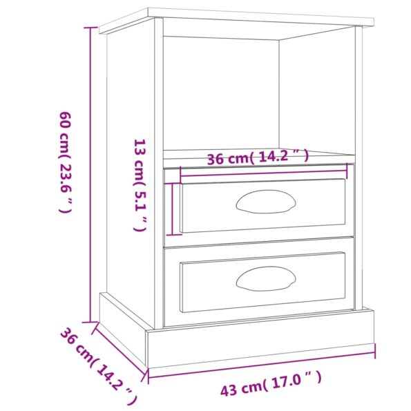 vidaXL Nočné stolíky 2 ks čierne 43x36x60 cm – Obrázok 11